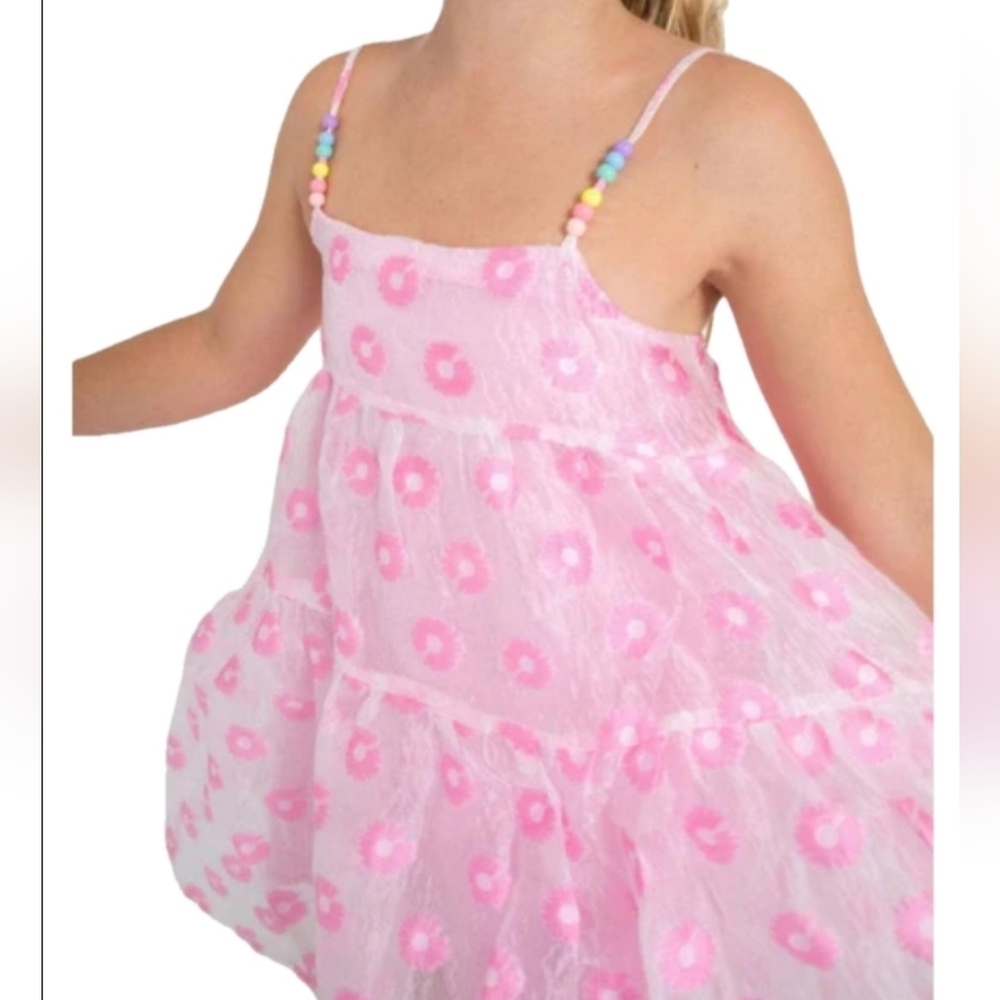 Blueberi Kids Boulevard Pink Floral Organza Dress